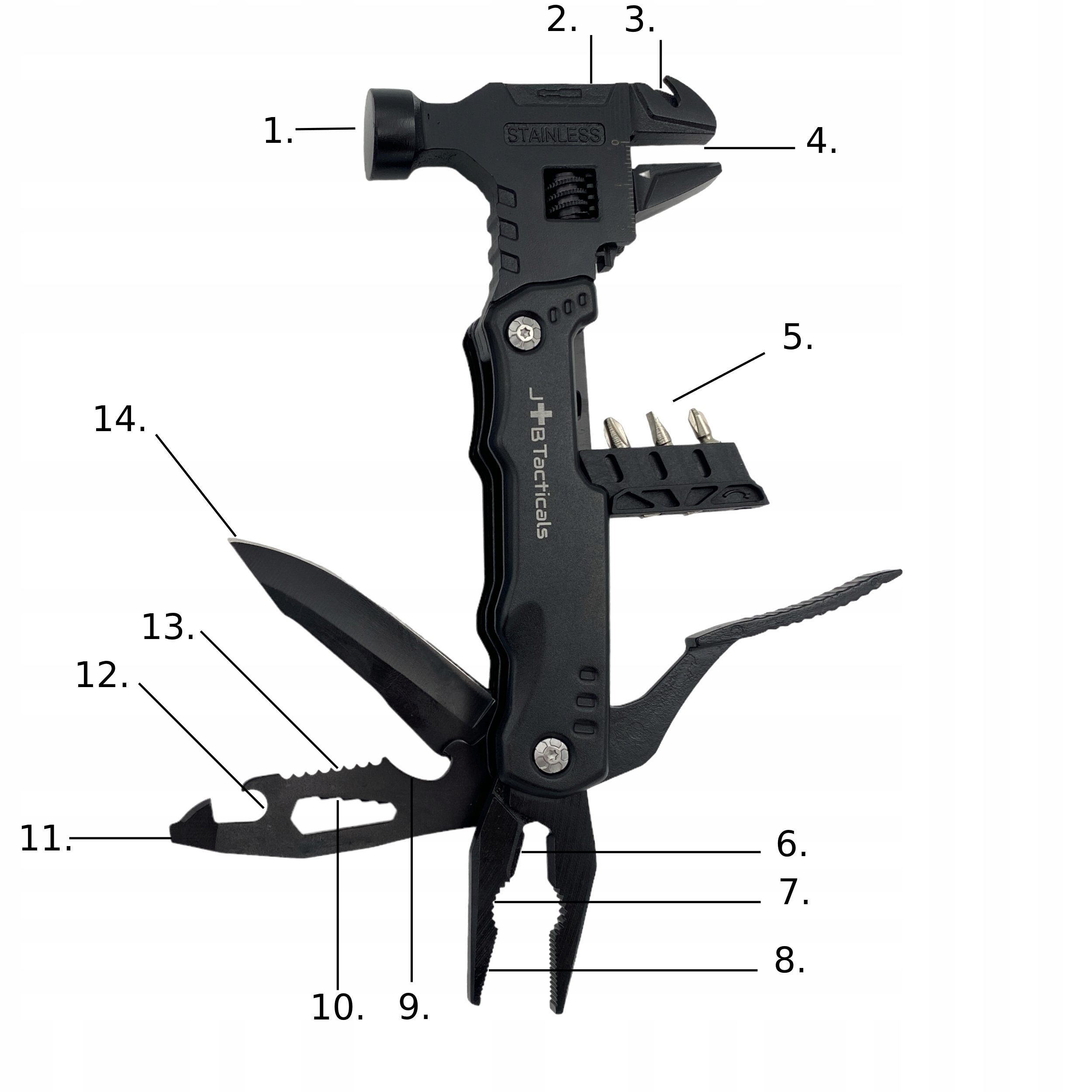 MULTITOOL 20w1 Narzędzie Wielofunkcyjne klucz JB02 Marka JB Tacticals