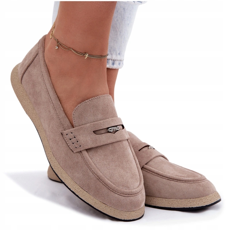 Dámské Mokasíny Imitace Semiše Elegantní Vinceza 62273 Béžové 36