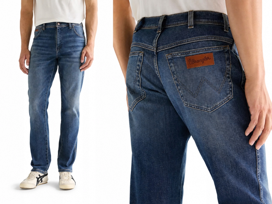 Wrangler Texas pánské zúžené džínové kalhoty modré Rust W34 L30