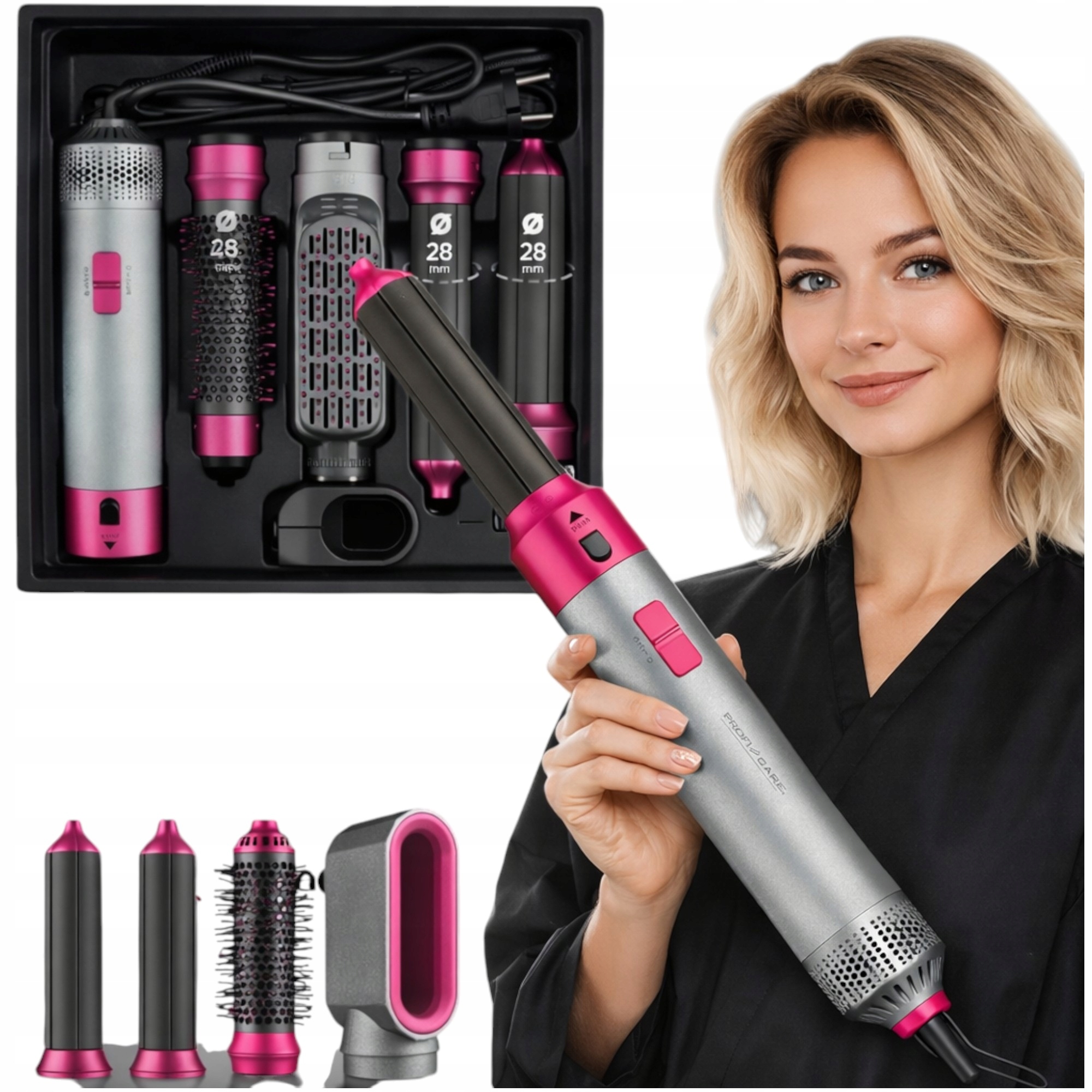 Suszarka Do Włosów 5w1 Szczotka Lokówka Wielofunkcyjna Lokówko-Suszarka