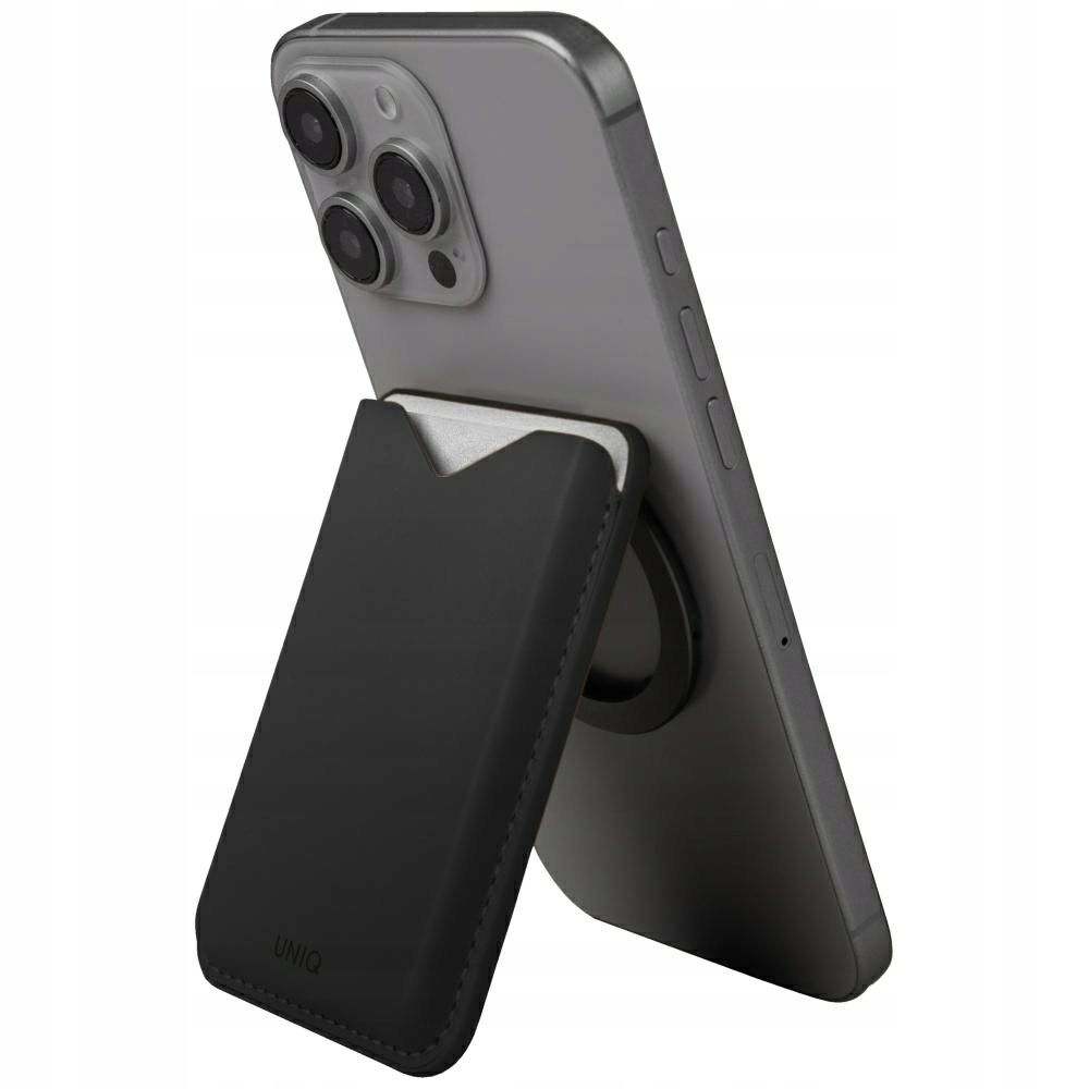 Portfel Magnetyczny skórzany do MagSafe Uniq Lyden Evo stojak na telefon