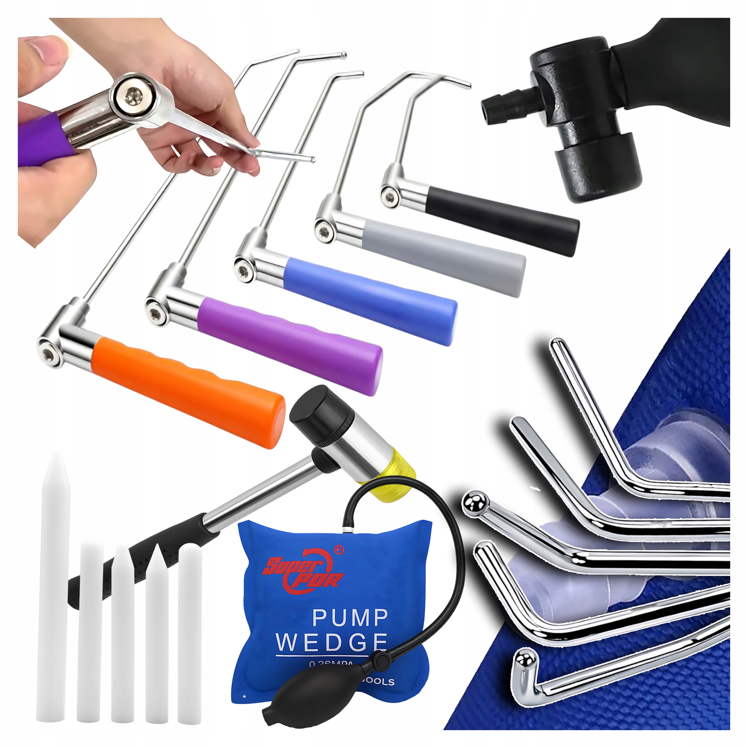 Dráty pdr tyče pro vytlačování promáčklin otočné sada 5 ks plus příslušenství