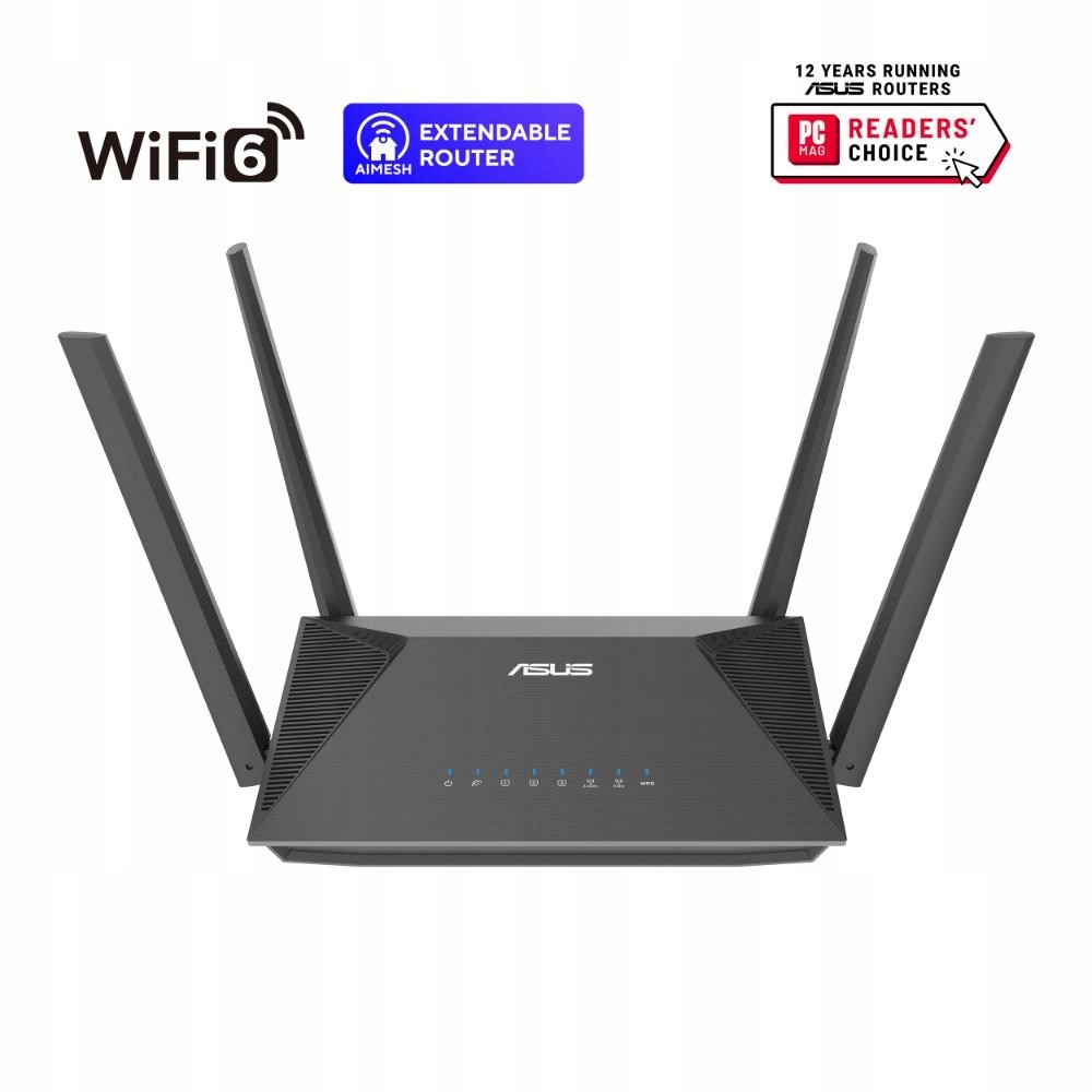 Asus RT-AX52 Pro (AX3000) Router, Dual Band WiFi 6, Extendable Router…
