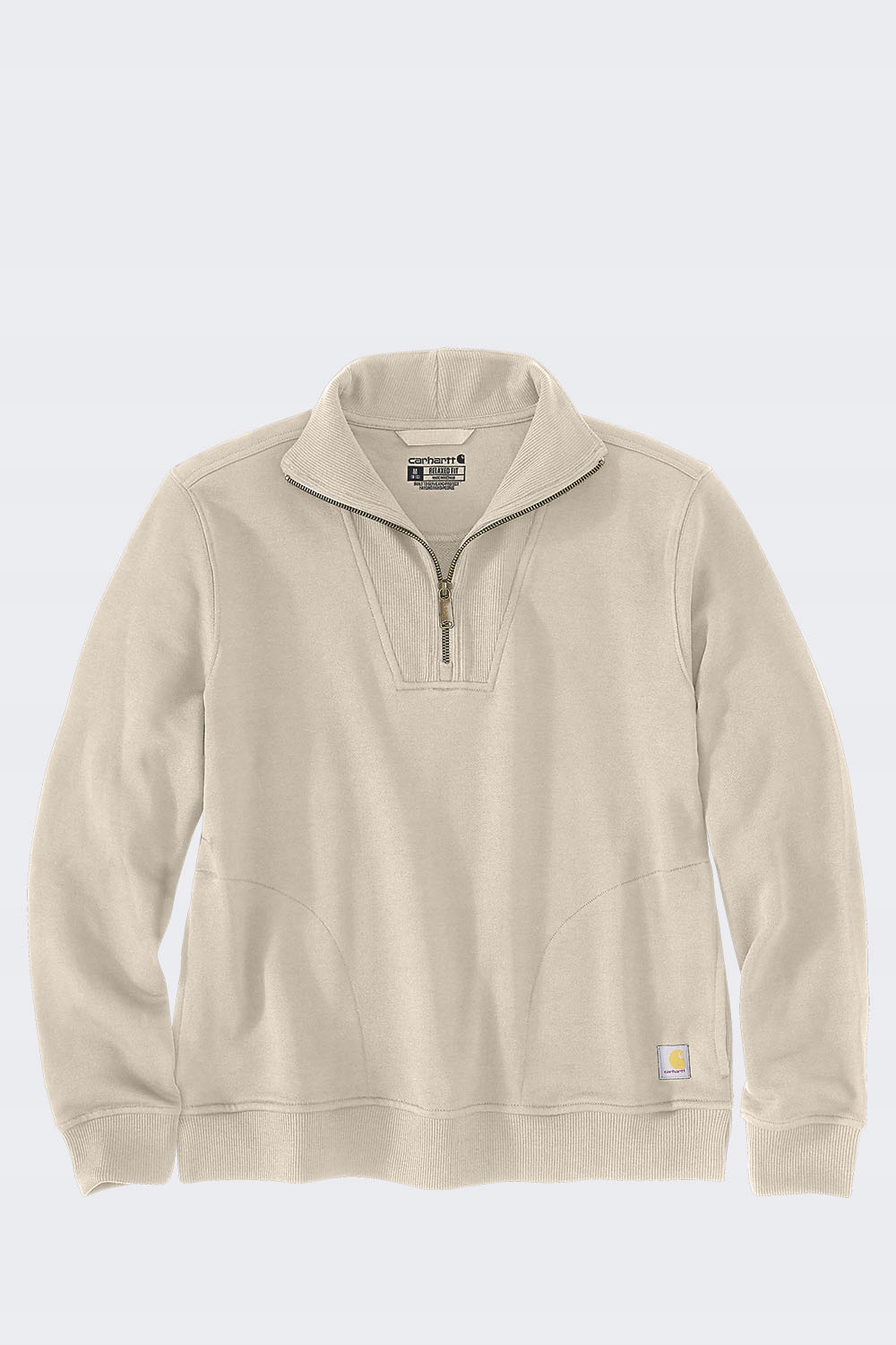 Mikina Carhartt Tencel Fiber HalfZip Oat Milk