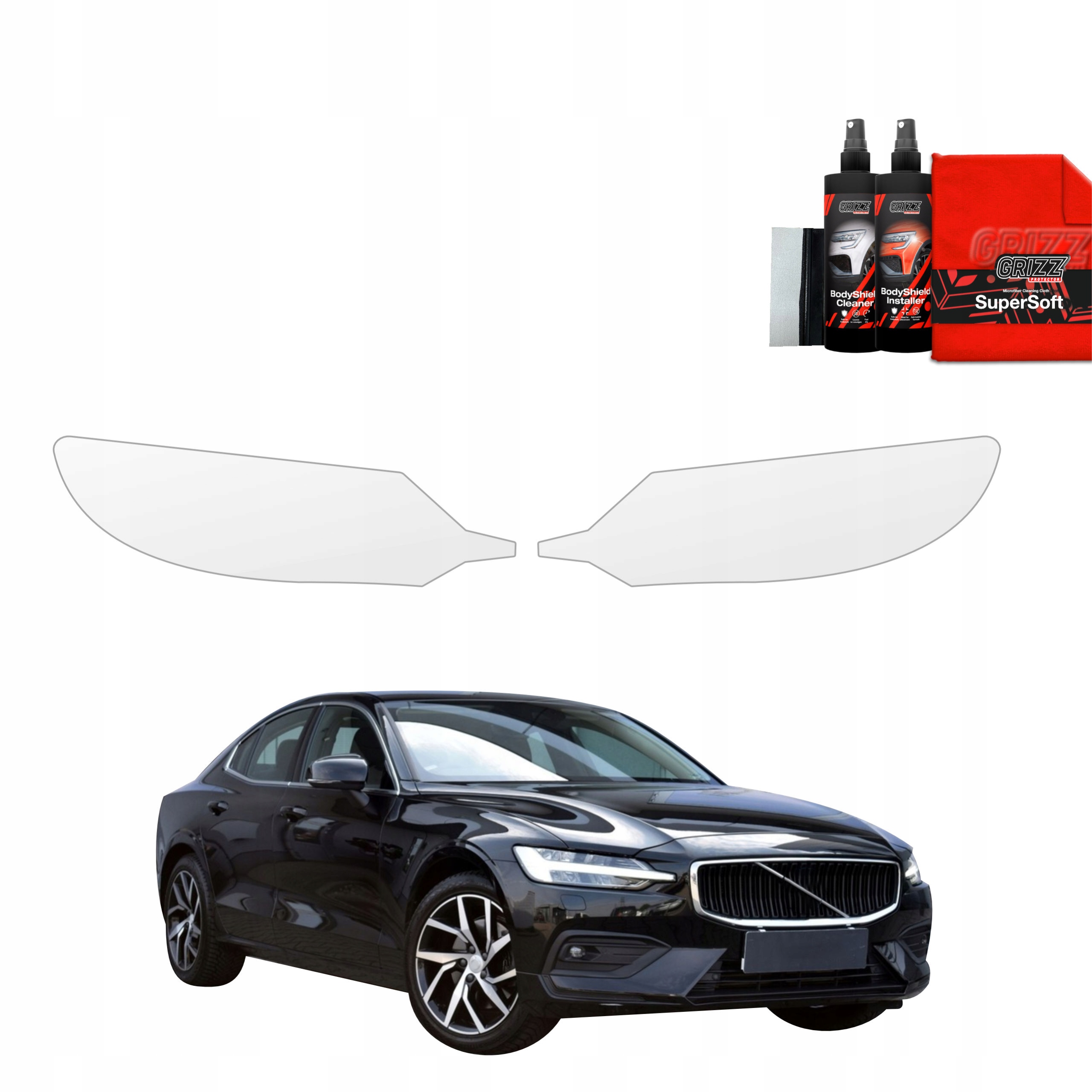 2v1 Fólie Ppf dýha na lampy pro Volvo S60 3 Sedan 4D (2019-2024)