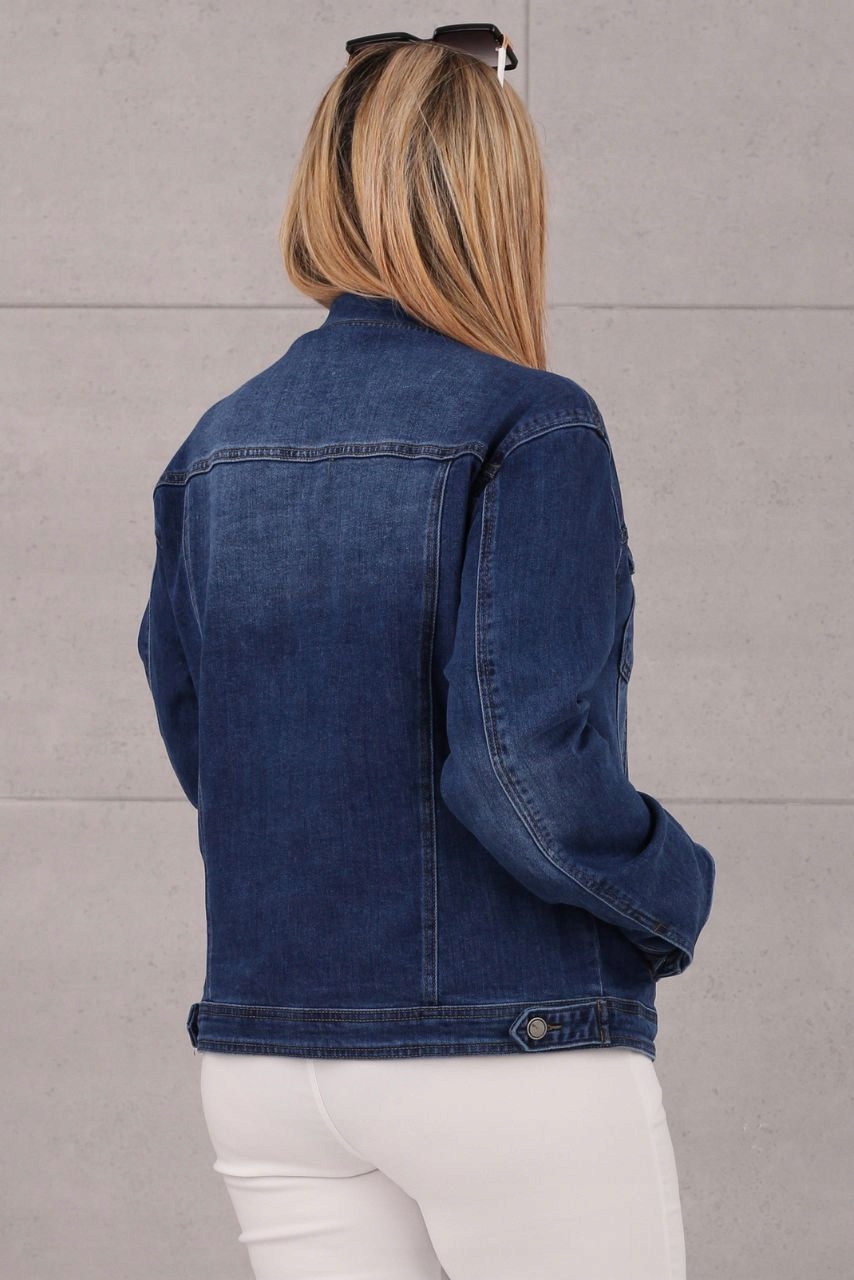 JEANSOWA KATANA DUŻE ROZMIARY RAMONESKA OVERSIZE LUŹNA KURTKA ELEGANCKA Kolor niebieski