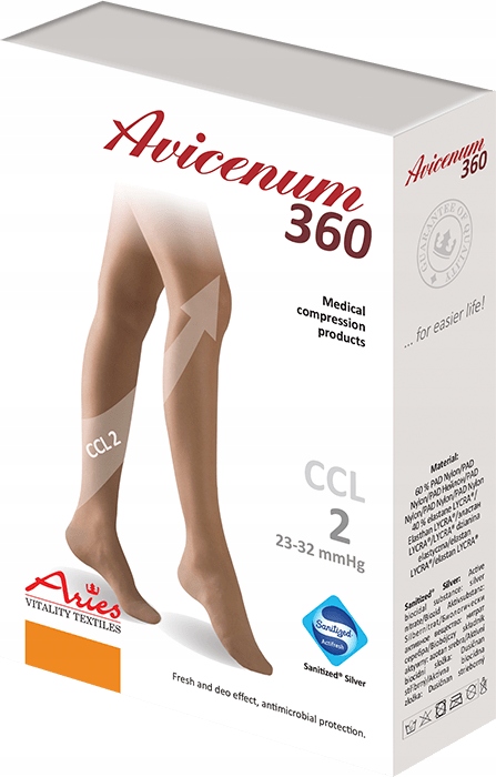 Aries Punčocháče kompresní punčochy Avicenum 360 Den