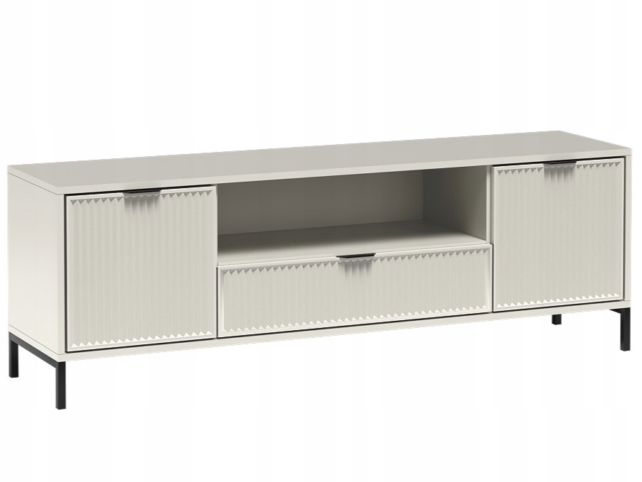 STOLIK SZAFKA LS-4 RTV-165 ryflowane fronty KASZMIR + CZARNE NOGI