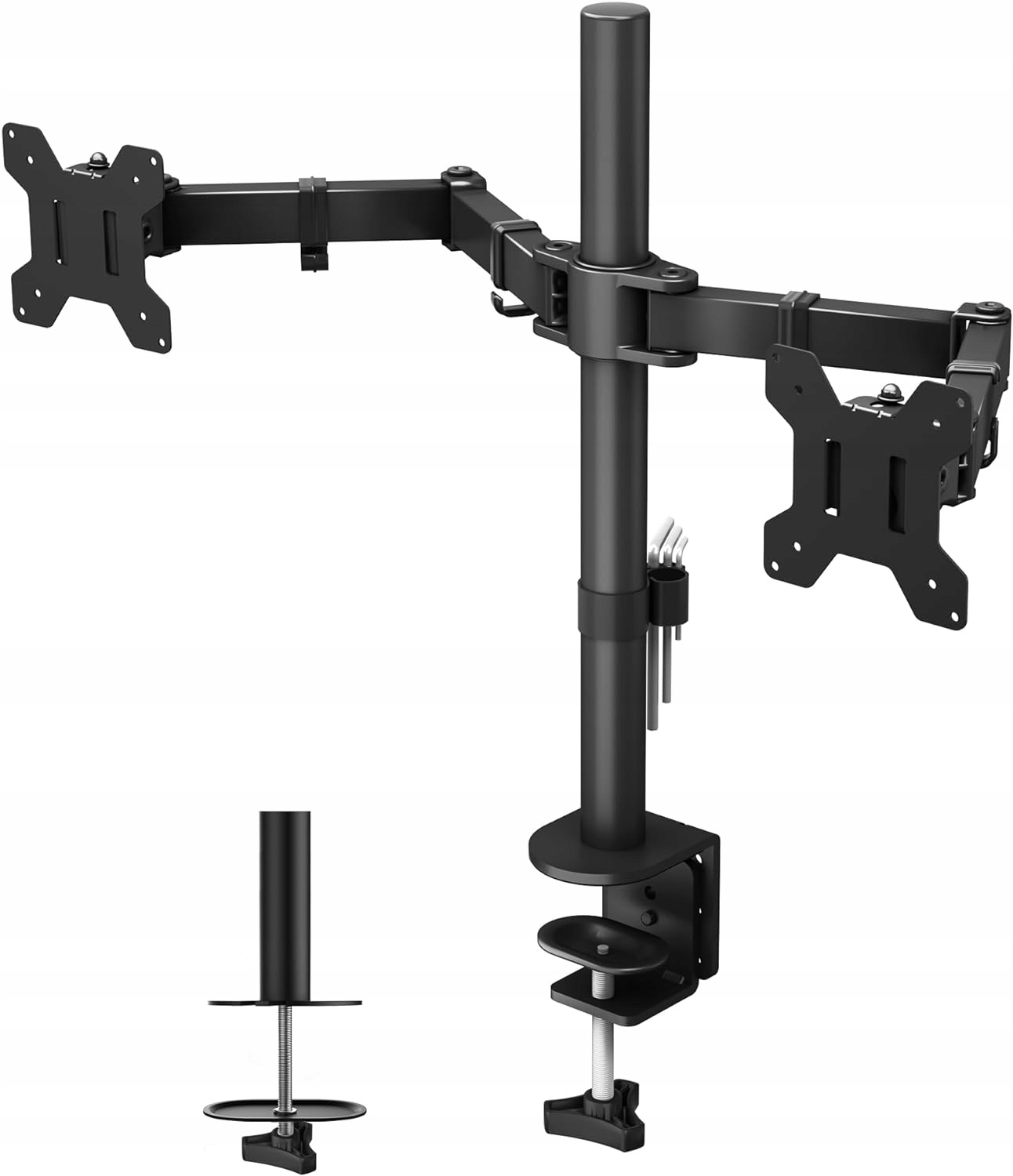 Bontec Držák pro 2 monitory 13-27" Vesa 75x75 100x100 10 kg Černý r10