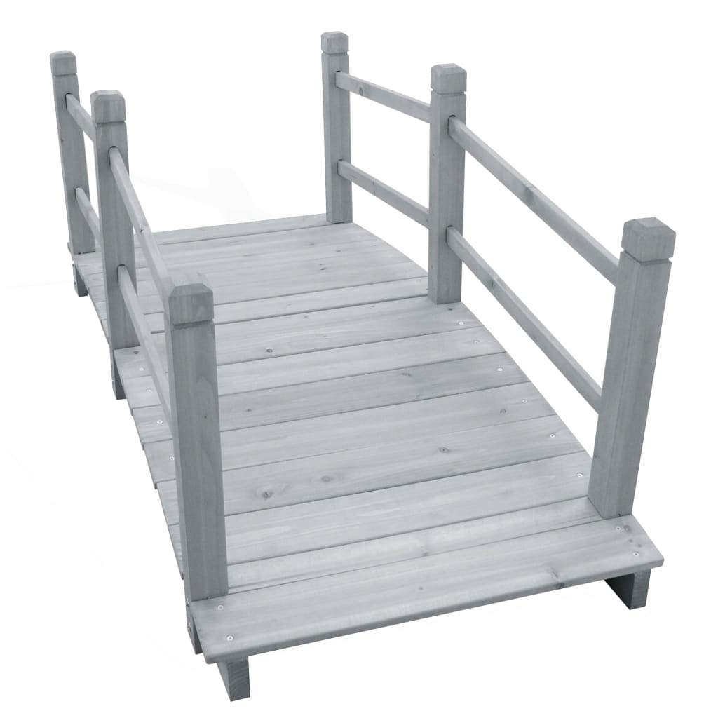 Mostek ogrodowy, szary, 140x60x56 cm, lite drewno Rodzaj mostek