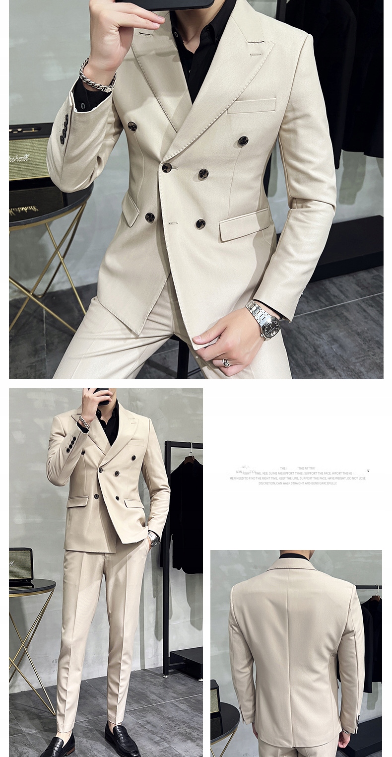 Dwuczęściowy komplet męskiego garnituru, S-5XL Model Slim