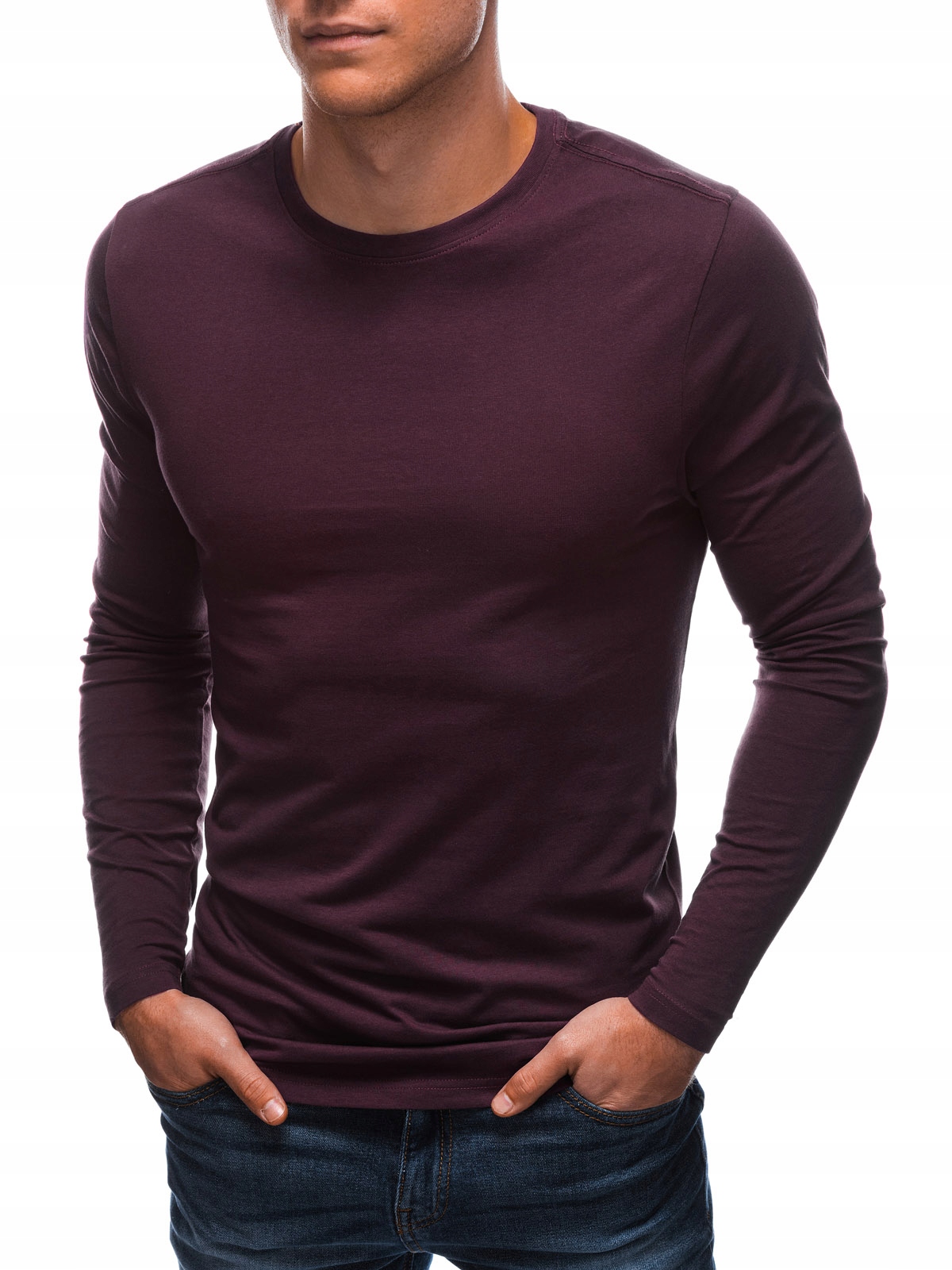 

Longsleeve męski bez nadruku 148L burgundowy M