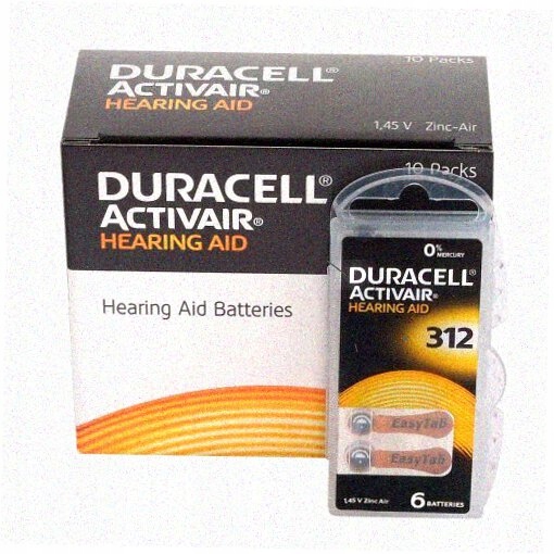 * Baterie do aparatów słuchowych Duracell DA312N6