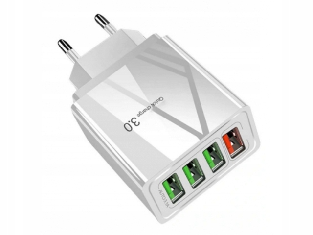 SZYBKA ŁADOWARKA SIECIOWA QUICK CHARGE 3.0 4x USB