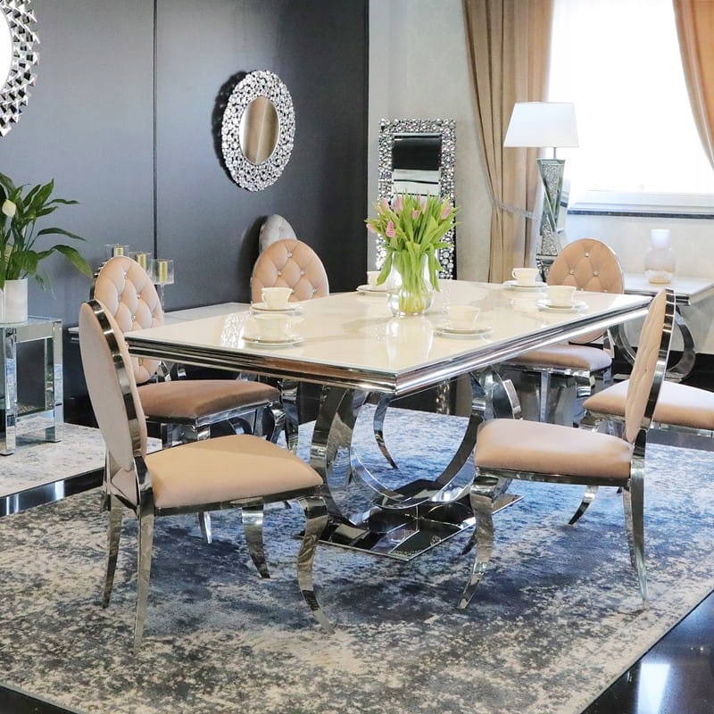 Stół glamour Dallas 200x100 blat spiek kwarcowy