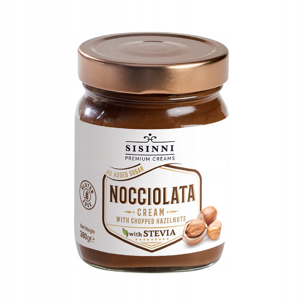 Levně 2X Sisinni Nocciolata Fit italský krém OŘECHOVO-slazený stévií 380 g