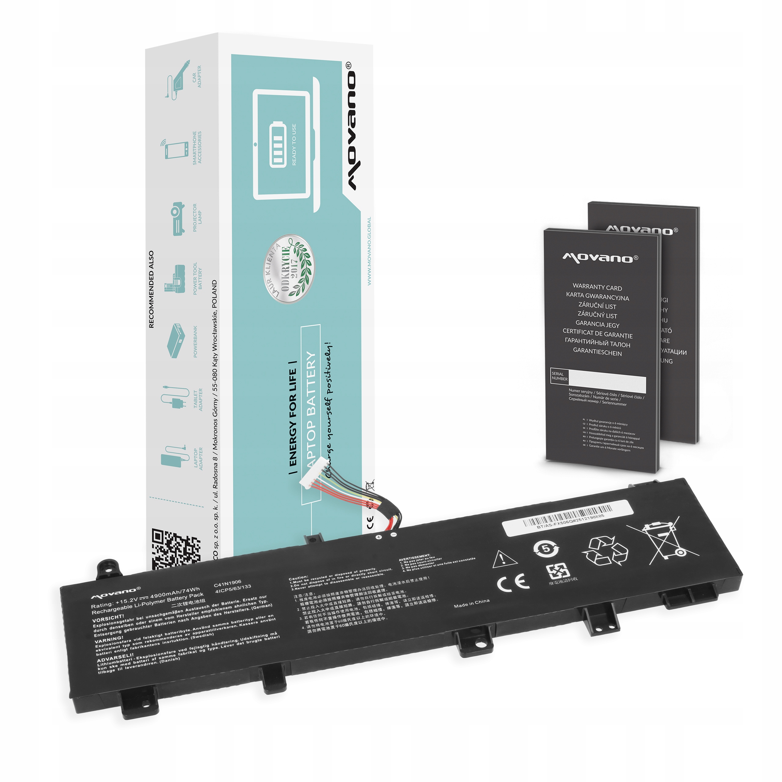 Bateria C41N1906 do Asus Tuf Gaming A15 FA506Q, FX506QM