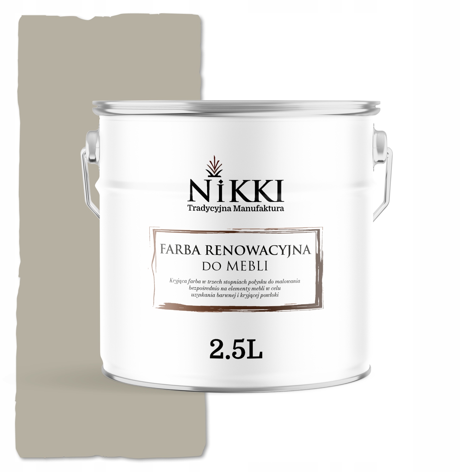 Farba na renováciu nábytku Mdf drevo Ozdobná odolná 2,5L Mat Šedá béžová