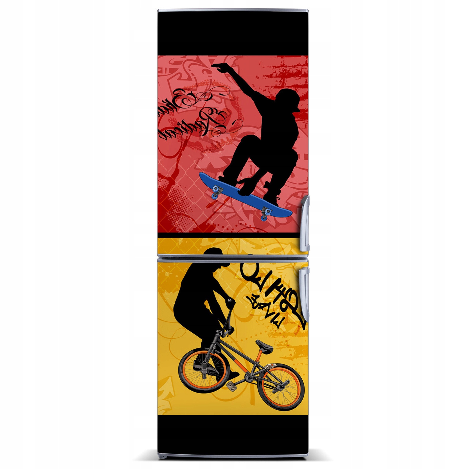 

Tapeta na lodówkę do kuchni Rower i deskorolka XL