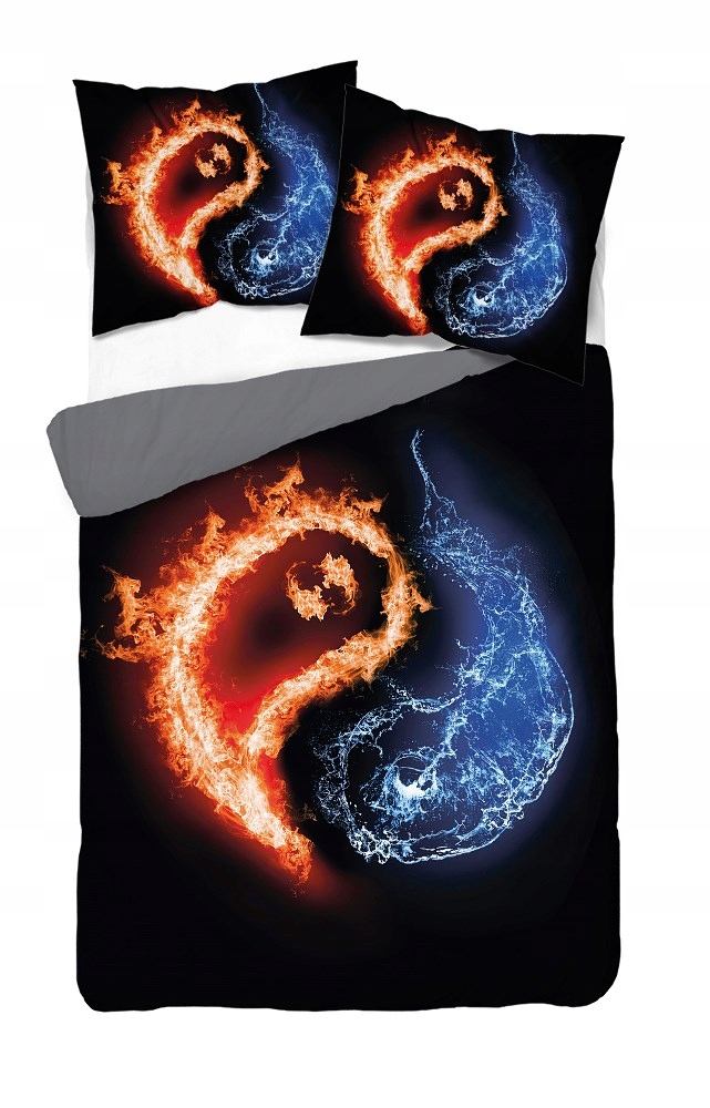 

Pościel z mikrofibry 3D 160x200 czarna ognie