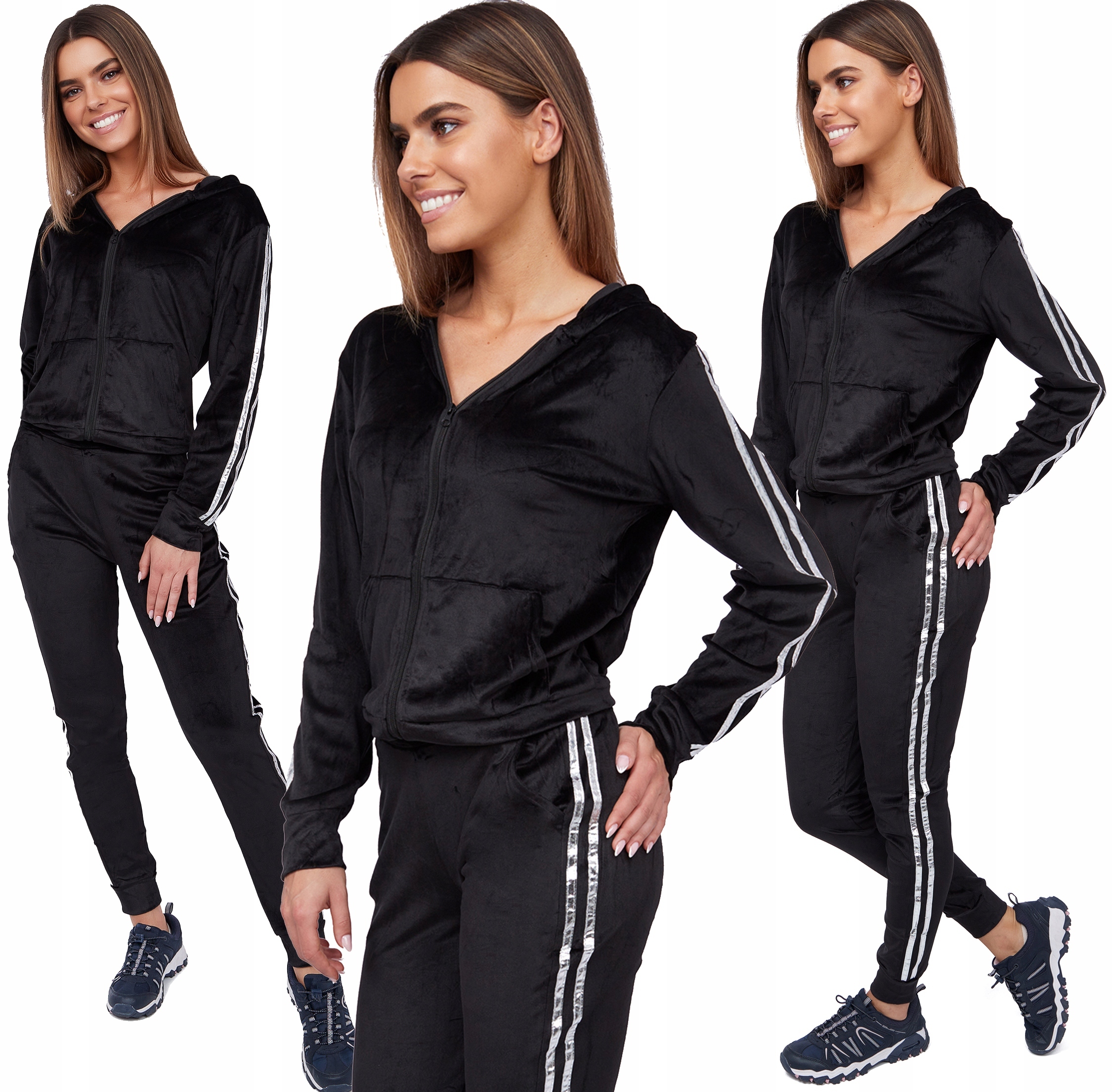 

333_ M/38 _welurowy Dres Bluza_spodnie Lampasy