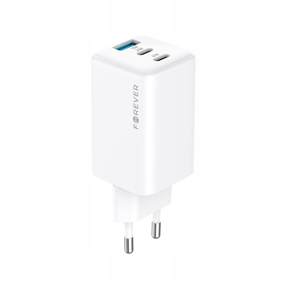 Ładowarka Szybkie Ładowanie 2 X Usb-c 1 X Usb 65W Zasilacz Kostka Gan Pd Qc