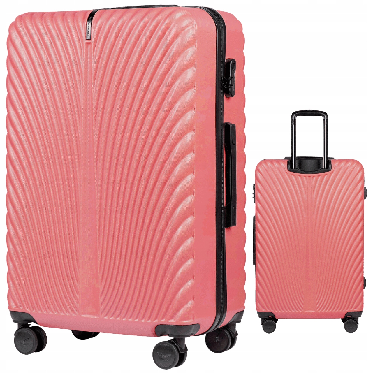 Cestovní kufr Wings velký, dvojitá kolečka, Abs, kódový zámek, růžové zavazadlo