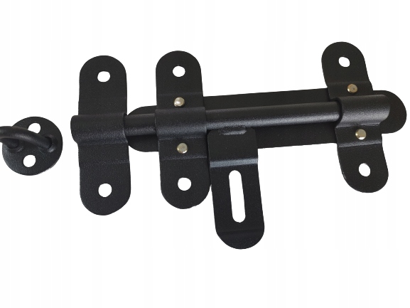 

Zasuwka bramowa czarna 150mm na kłódkę rygiel zamk