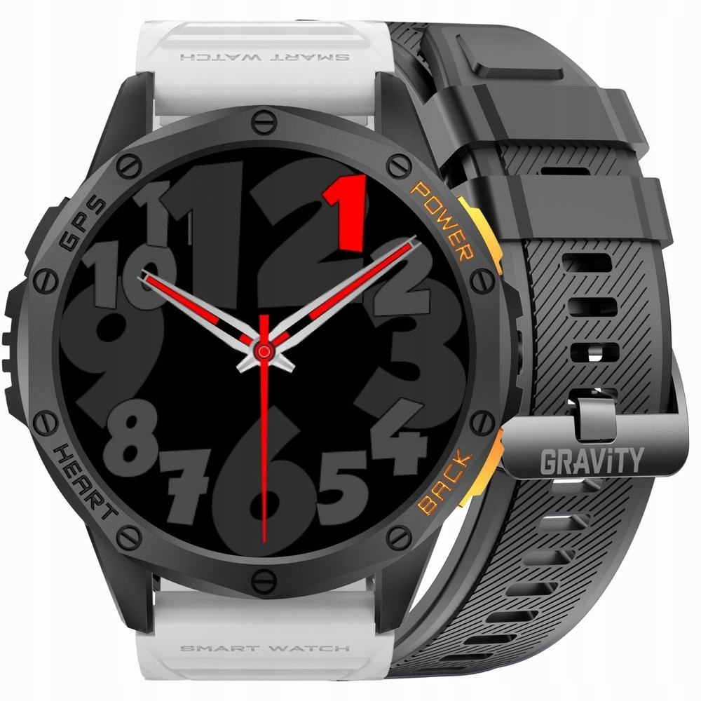 Inteligentné hodinky Gravity Gps GT24-2 Čierna Biely remienok
