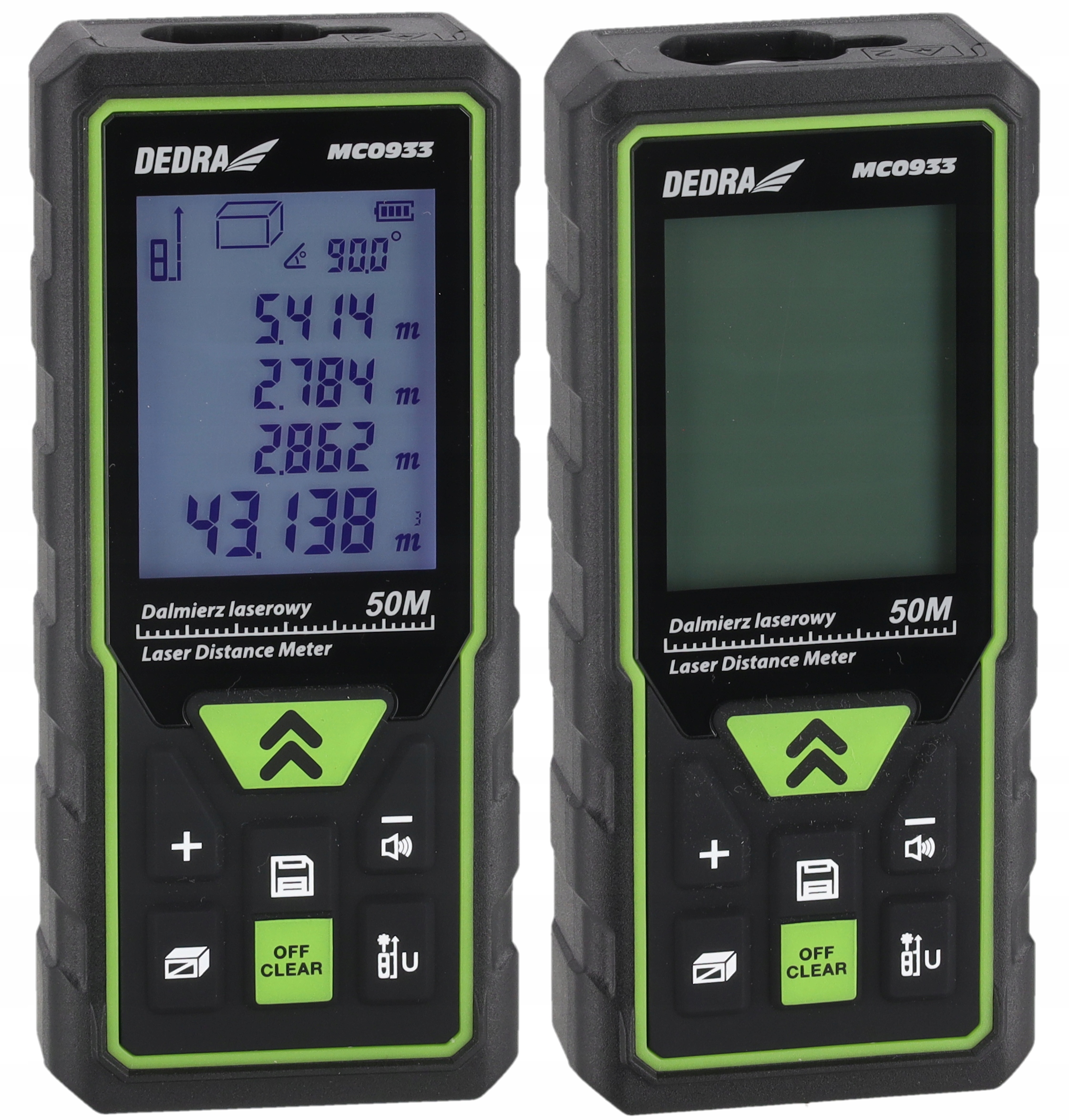 Dalmierz laserowy Miernik 50m Poziomica laserowa Dedra Led Baterie Aa