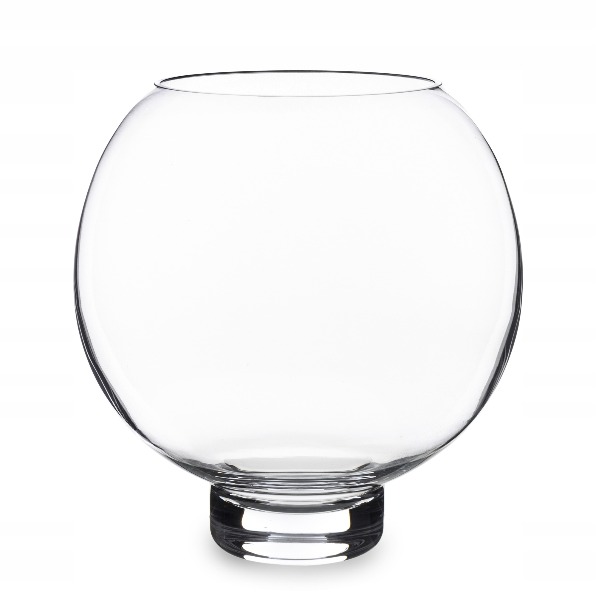 WAZON SZKLANY NA KWIATY OKRĄGŁY PRZEZROCZYSTY 21cm