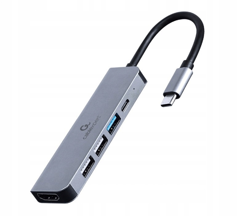 Gembird Víceportový adaptér Usb-c 5v1, Pd, Hdmi, Usb 3.1, Usb 2.0x2