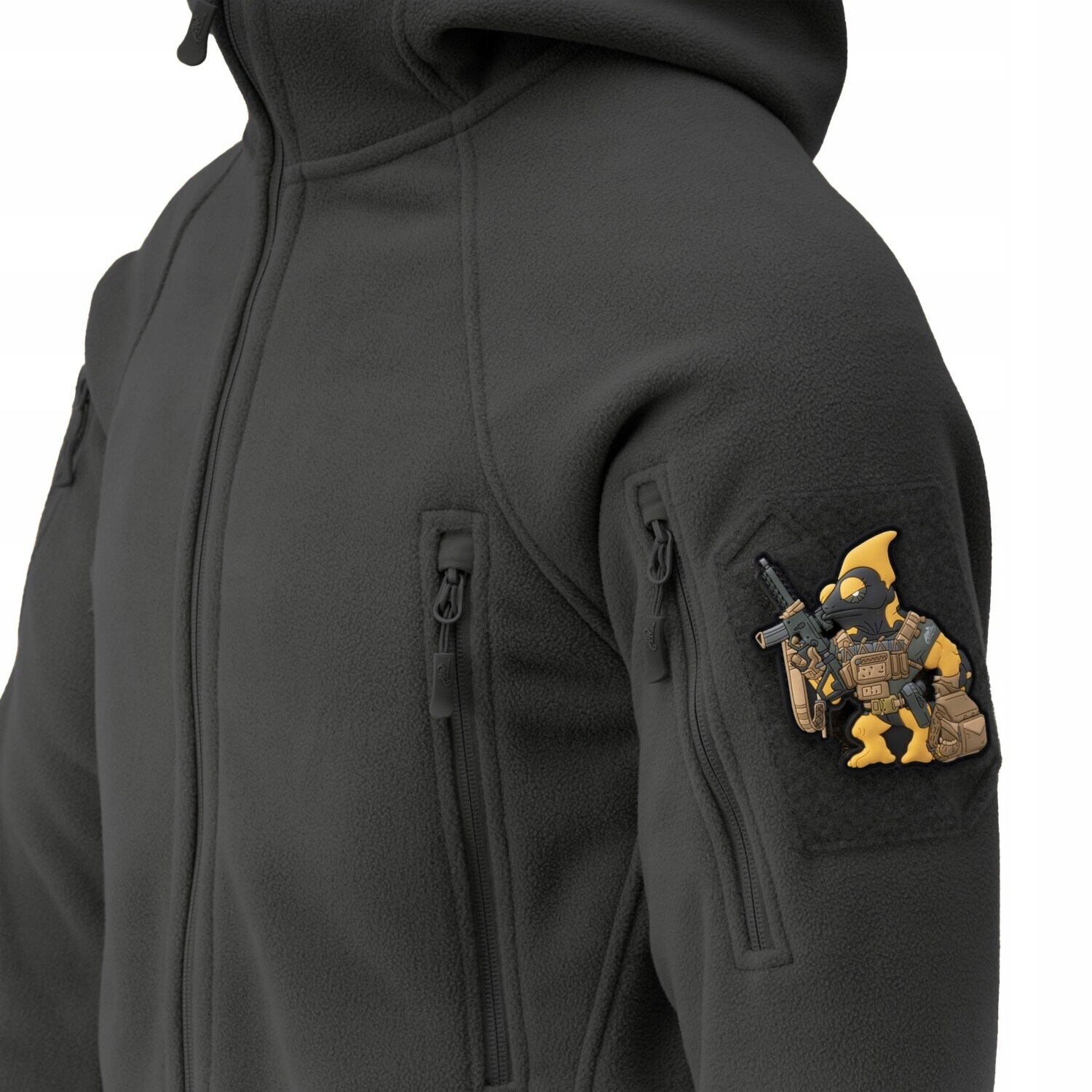 BLUZA MĘSKA Z KAPTUREM POLAR ROZPINANY HELIKON PATRIOT MK2 SZARA GREY L Rozmiar L