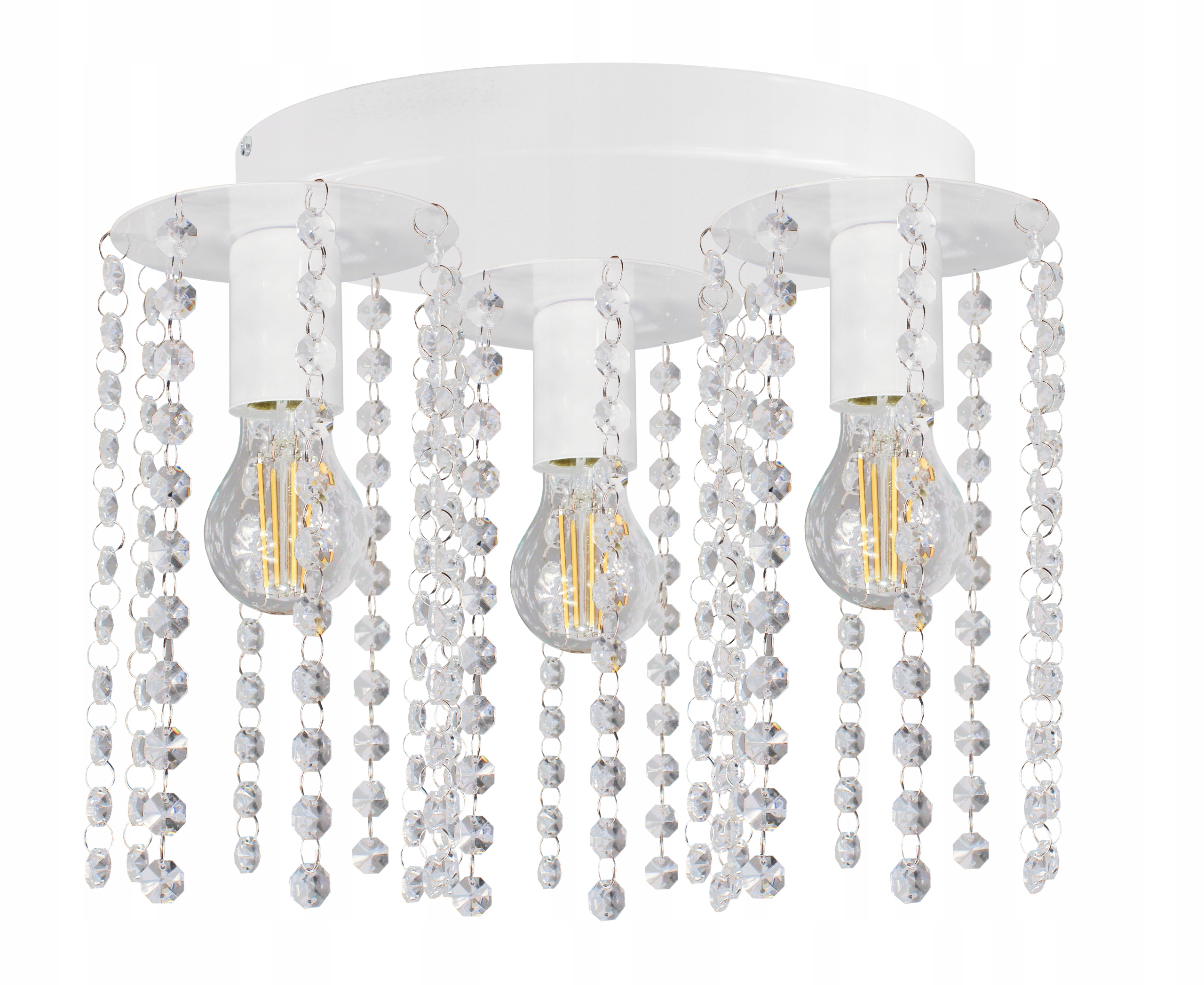 Lustr Stropní Svítidlo Crystal 3 Bílá Glamour