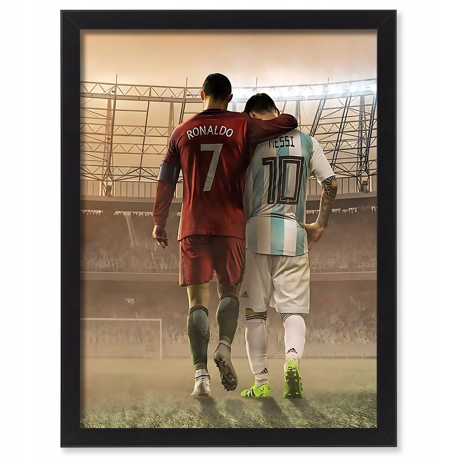 Obraz v rámečku Leo Messi a Cristiano Ronaldo Goats 70x50 cm