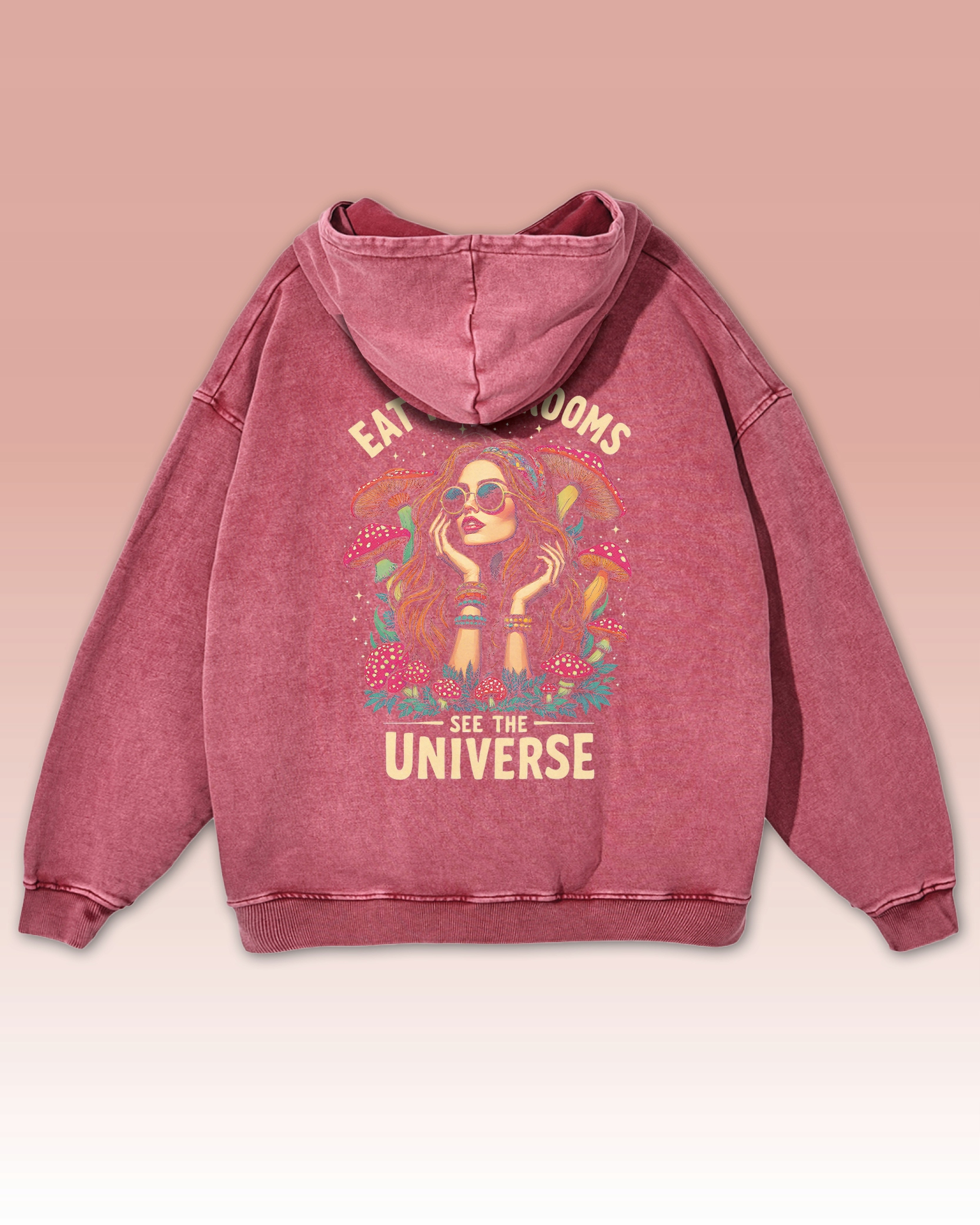 Dívka na houbách Oversize mikina s kapucí , velikost L