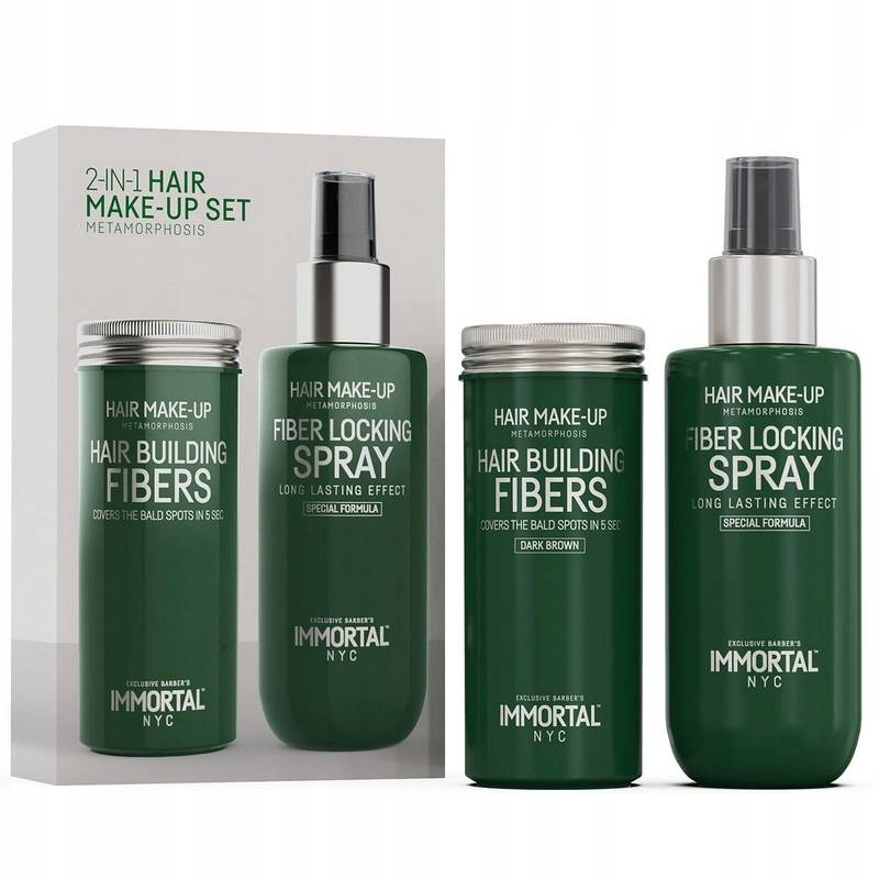 Sada na zahušťování vlasů Immortal Building Fibers Black Černá