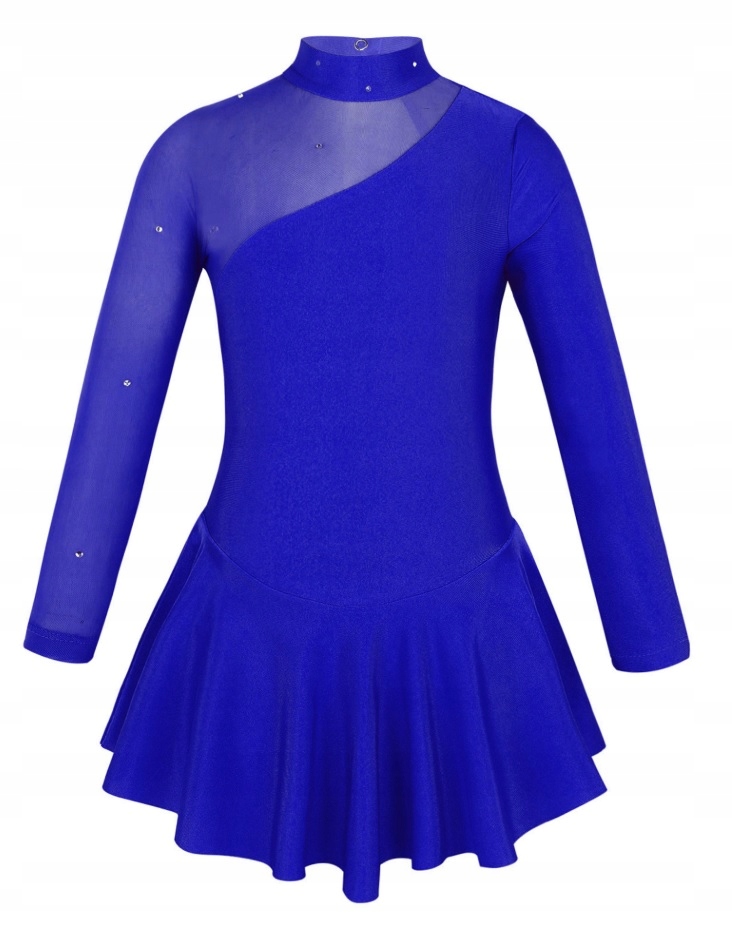 Šaty Asymetrická Body Balet Bruslení Gymnastika Modrá 146/152