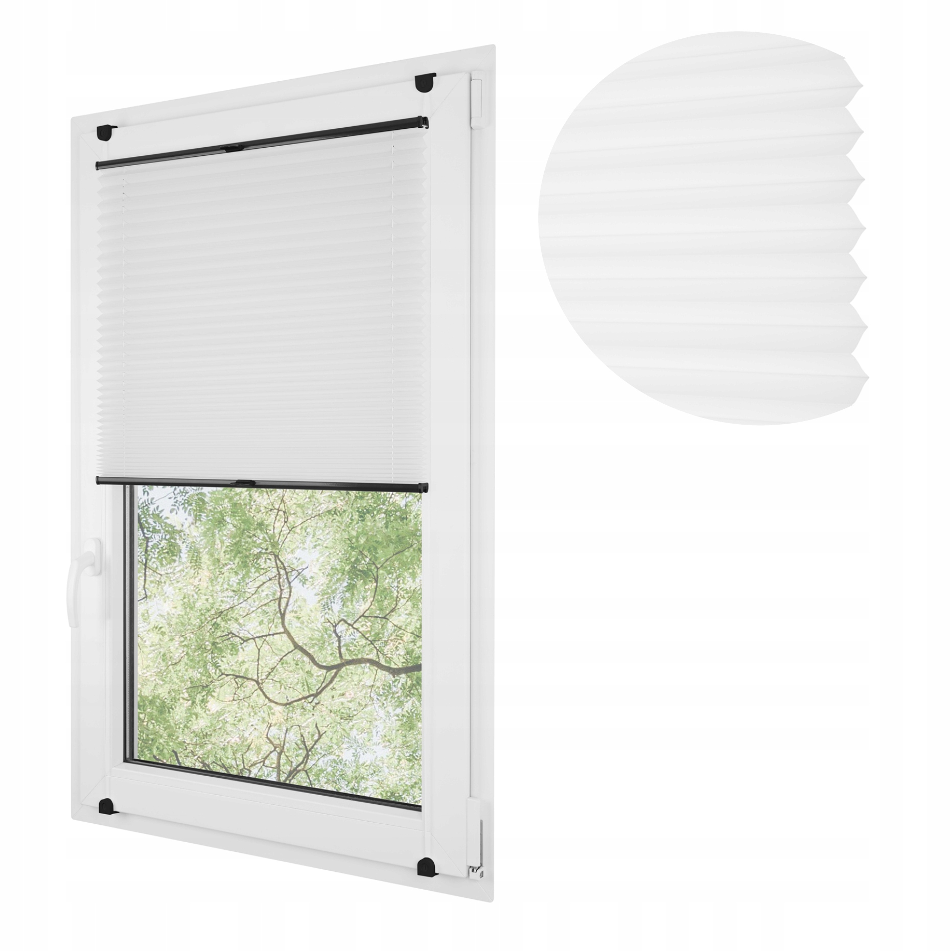 Neinvazivní termoplisy roleta plisé harmonika 53 x 150 cm bílá