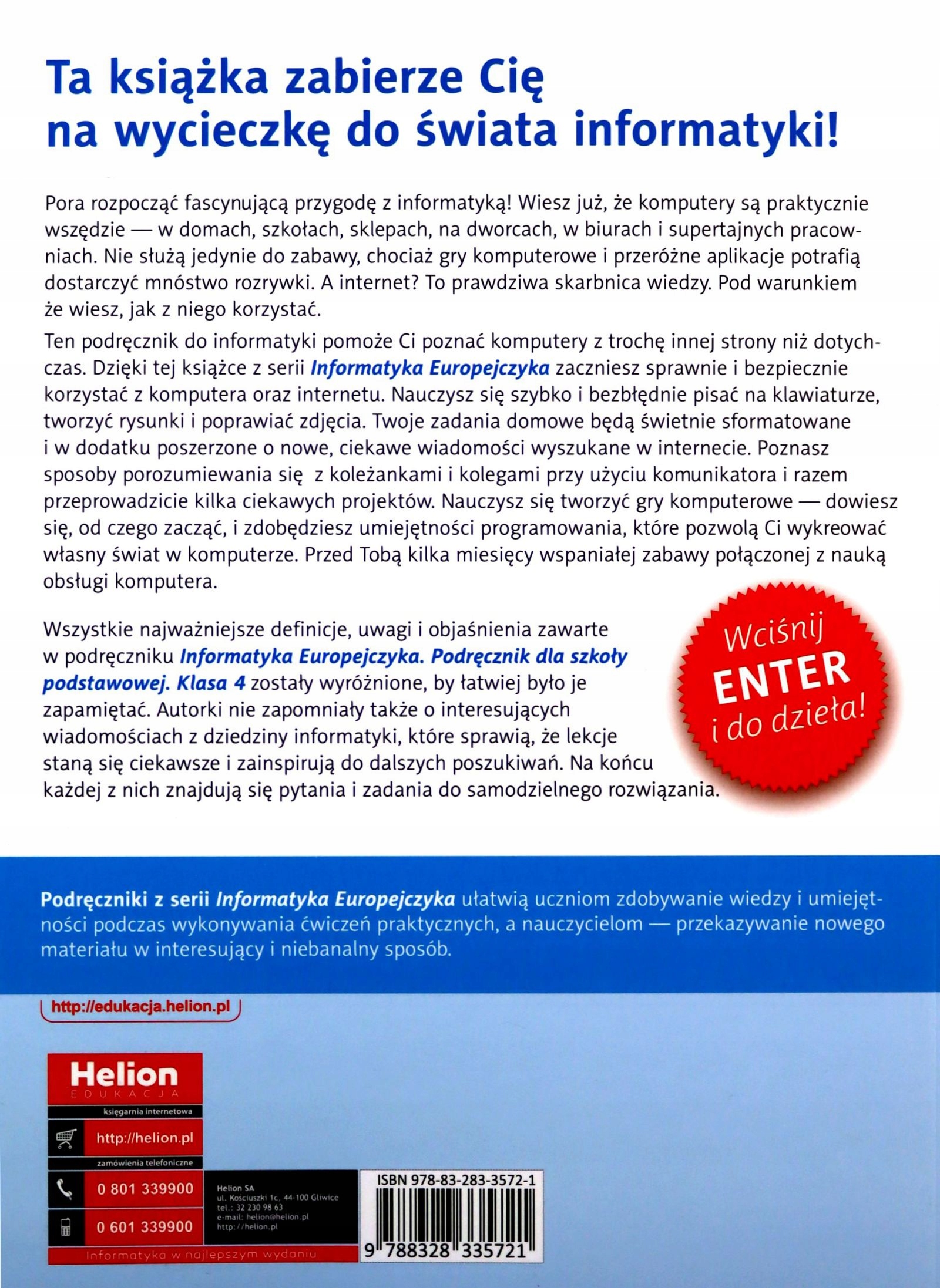 INFORMATYKA EUROPEJCZYKA SZKOŁA PODSTAWOWA 4 PODRĘ Stan opakowania oryginalne