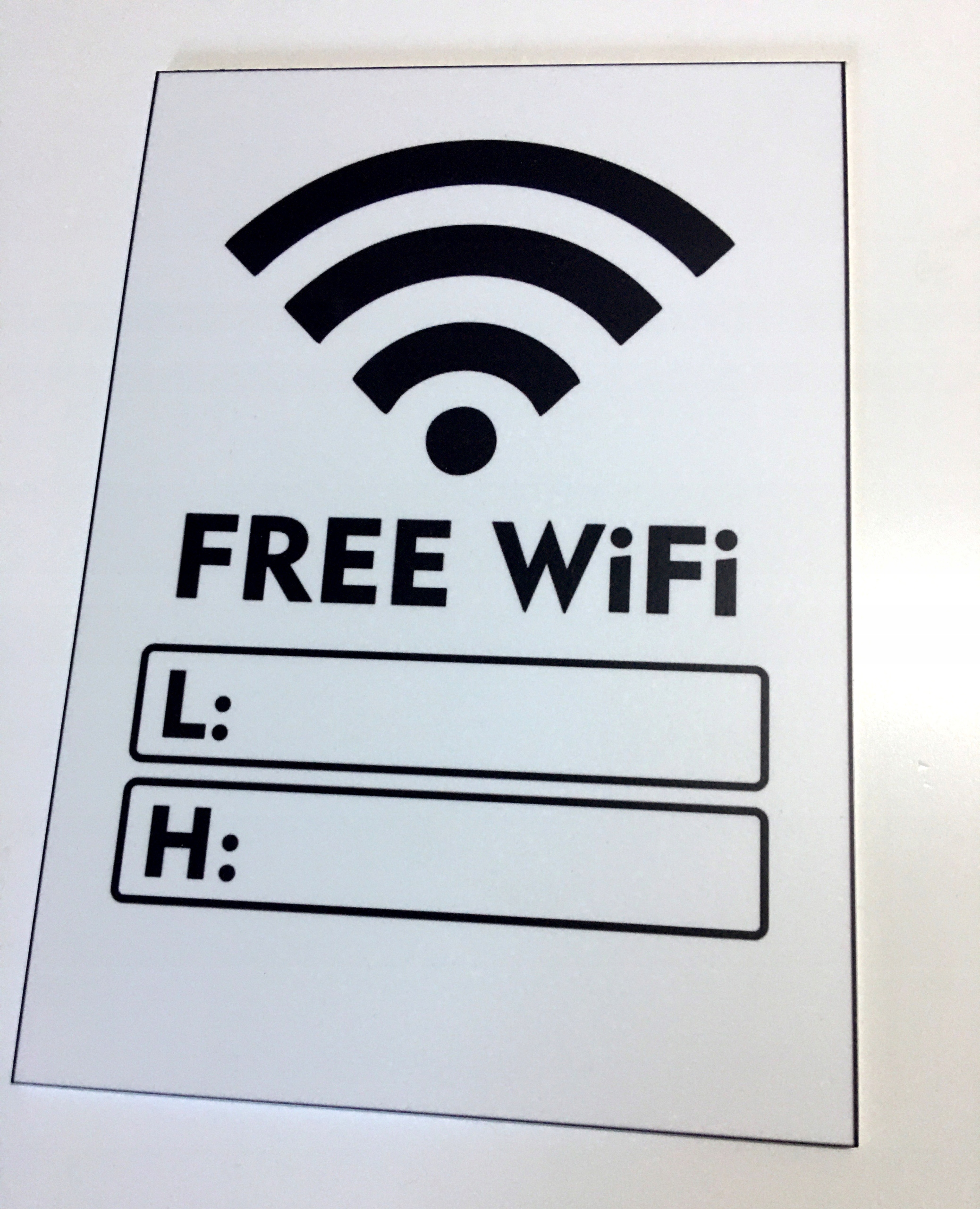 Darmowe free wifi hot spot z hasłem tablica 21x30 Kod producenta 0148