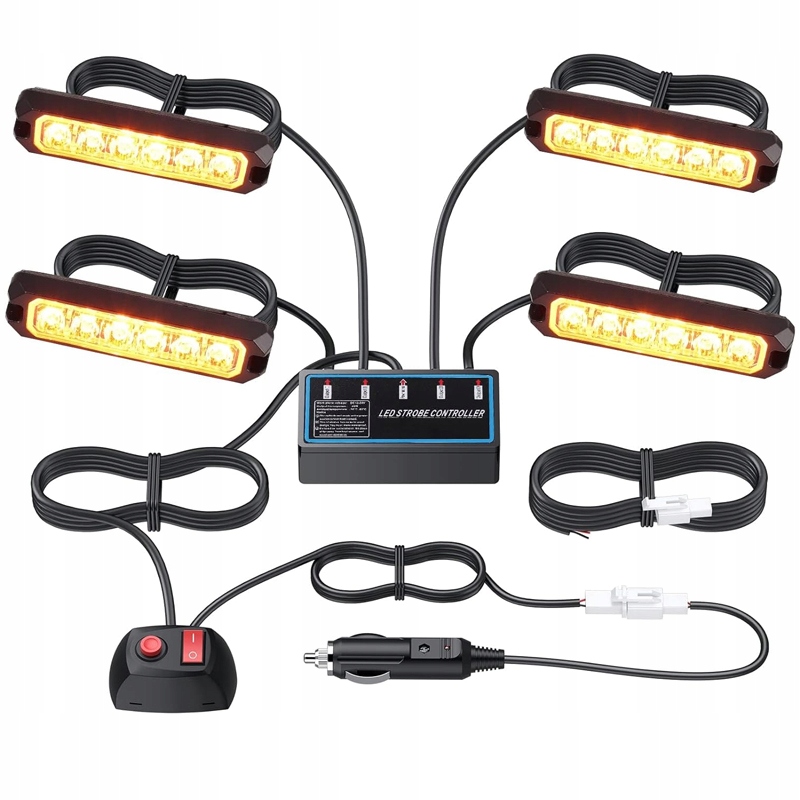 Led Výstražná Světla 12V 24V Autopřepravník Silniční Asistent Kohout Stroboskop