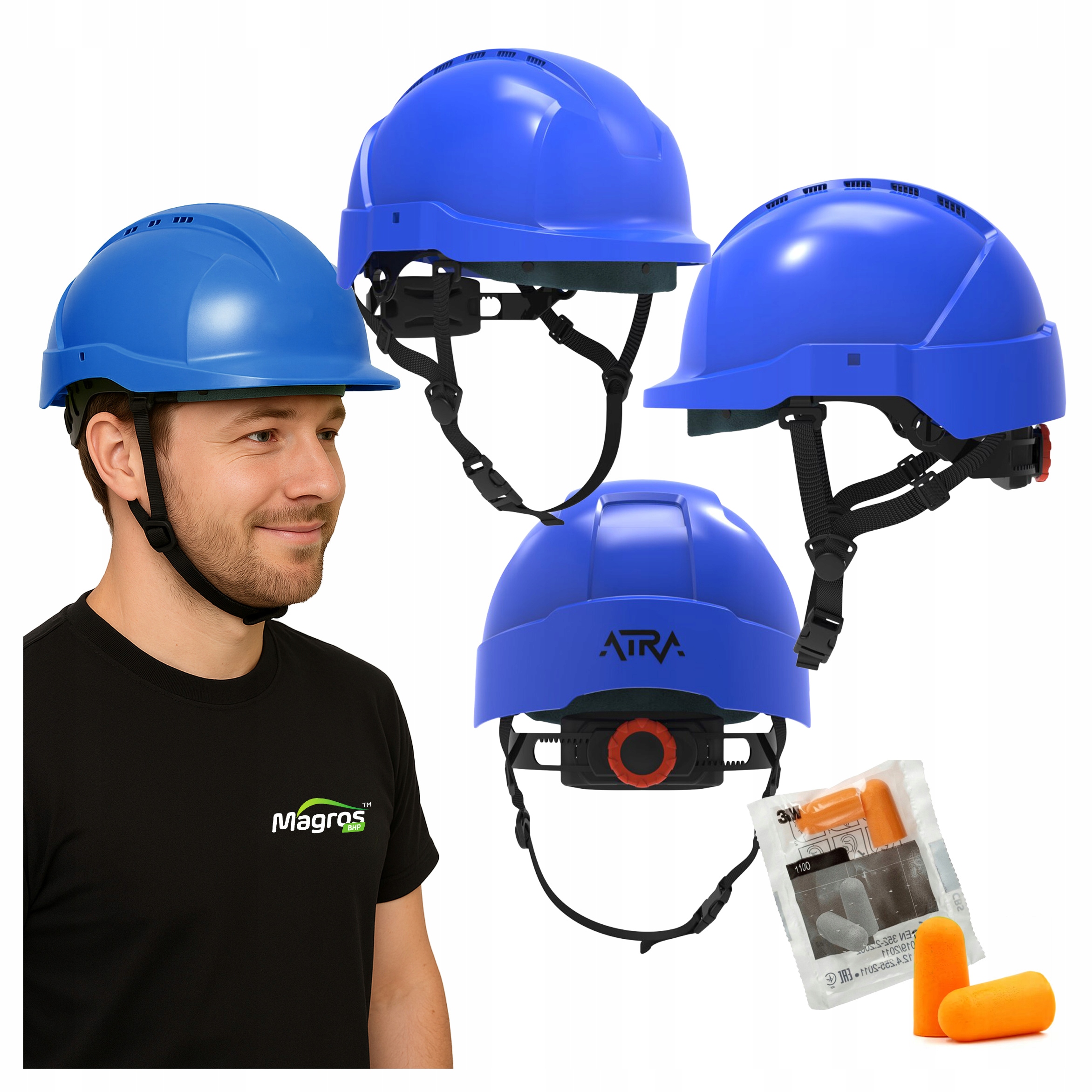 Pracovní přilba Ochranná přilba Stavební ventilovaná Atest Bozp Protekt Atra 10V