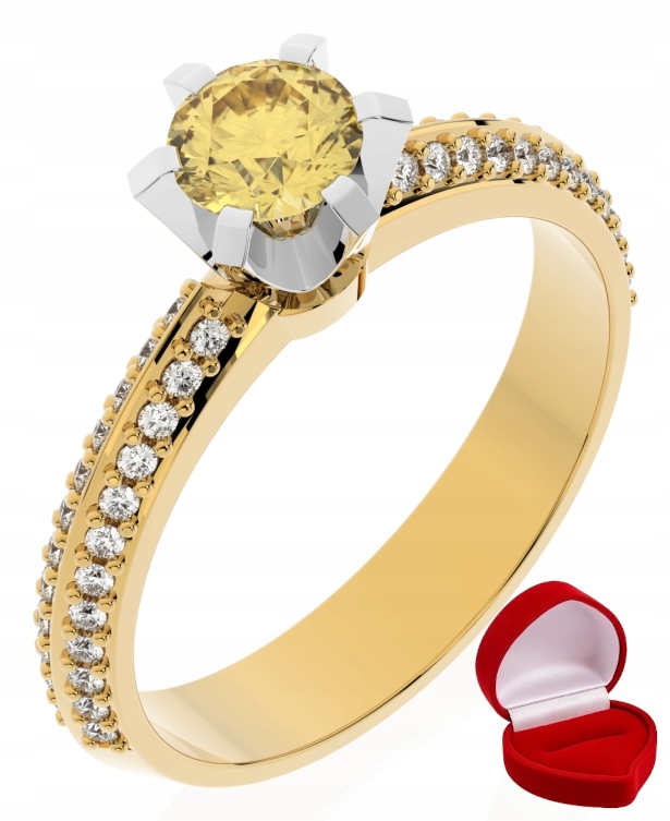 Zlatý Prstýnek 585 14k Safír 0,30 ct Krabička R23