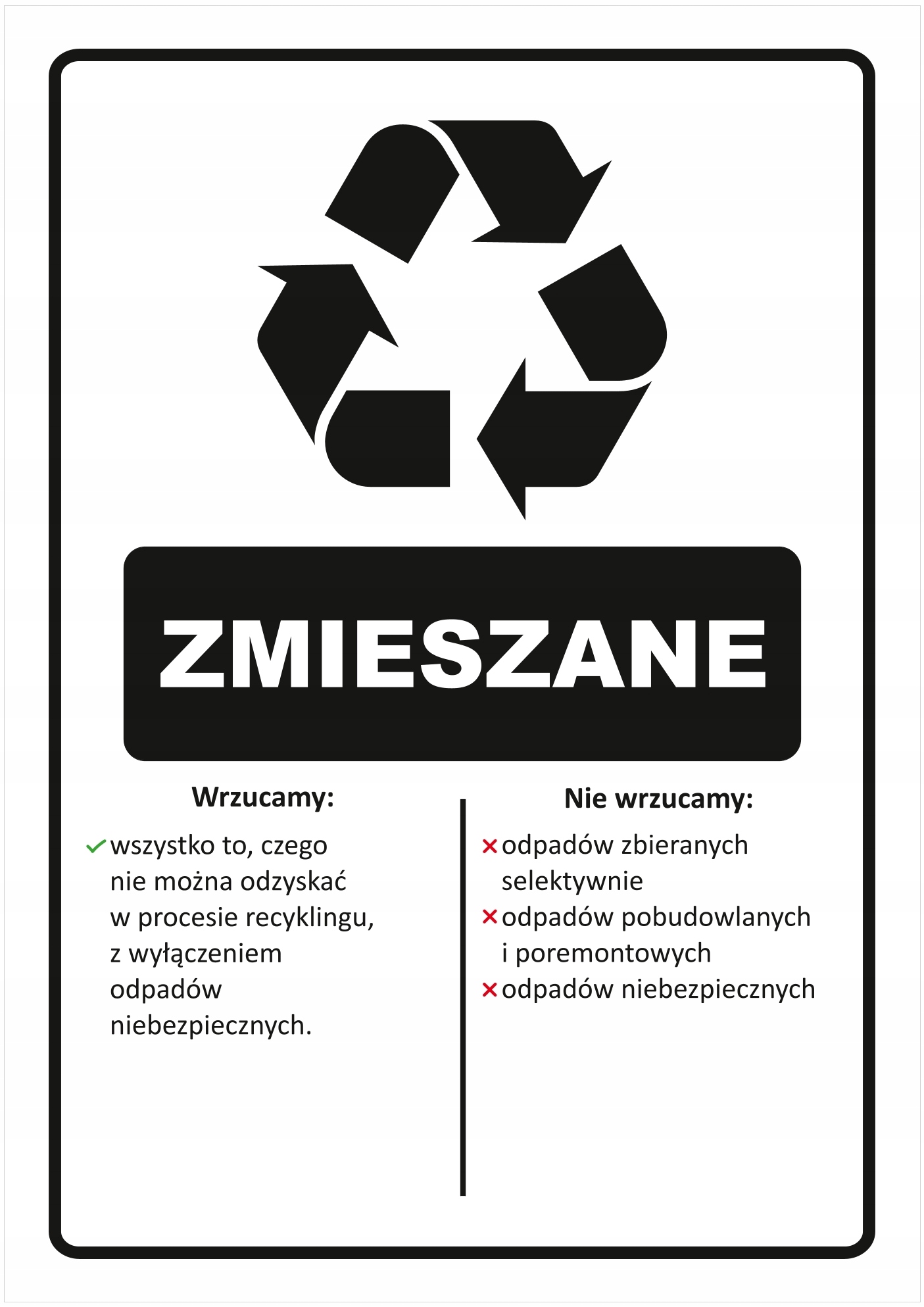 

Naklejka Recykling~A4 Zmieszane -folia wodoodporna