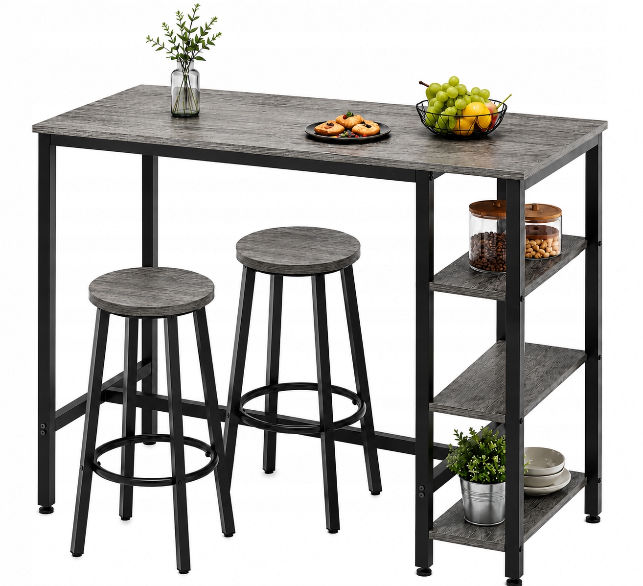 Barový set 115 cm Stôl 2 Hokery Loft Industriálna kuchyňa