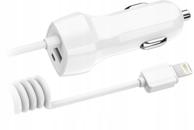 ŁADOWARKA SAMOCHODOWA – USB + IPHONE LIGHTNING Prąd wyjściowy 3100 mA