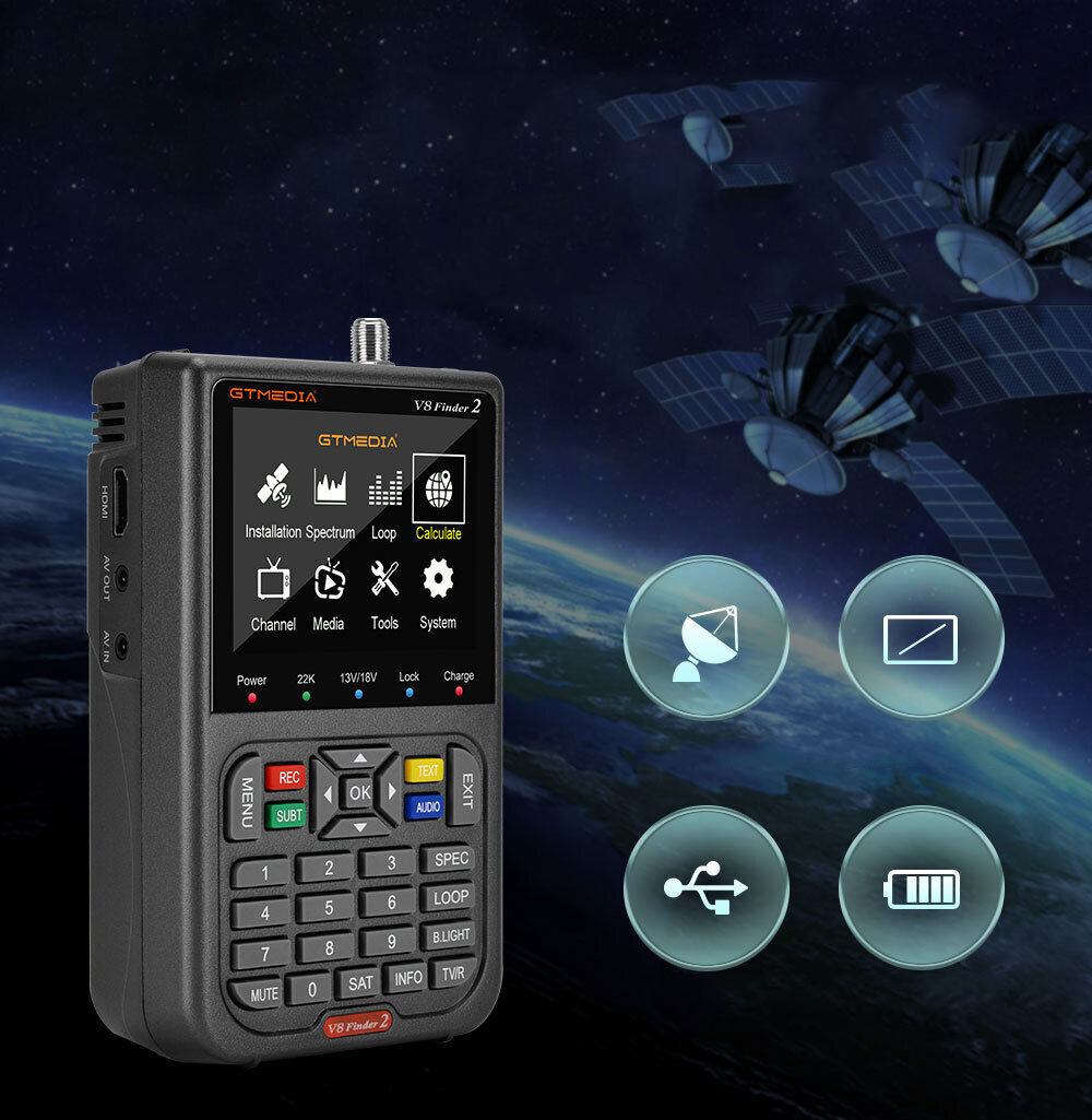MIERNIK SYGNAŁU SATELITARNEGO V8 FINDER2 3.5''LCD Marka Bedee