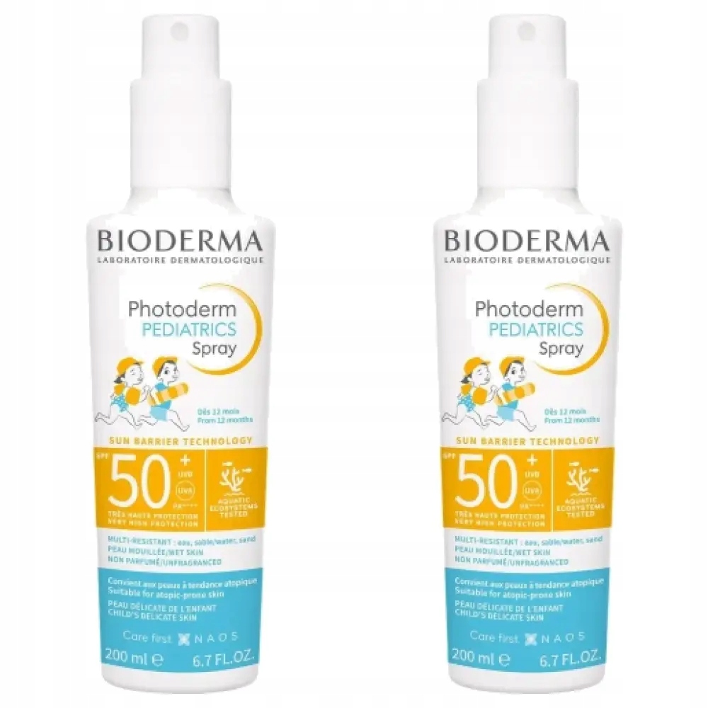 2x Bioderma Photoderm Pediatrics Spray Spf 50+, 200 ml