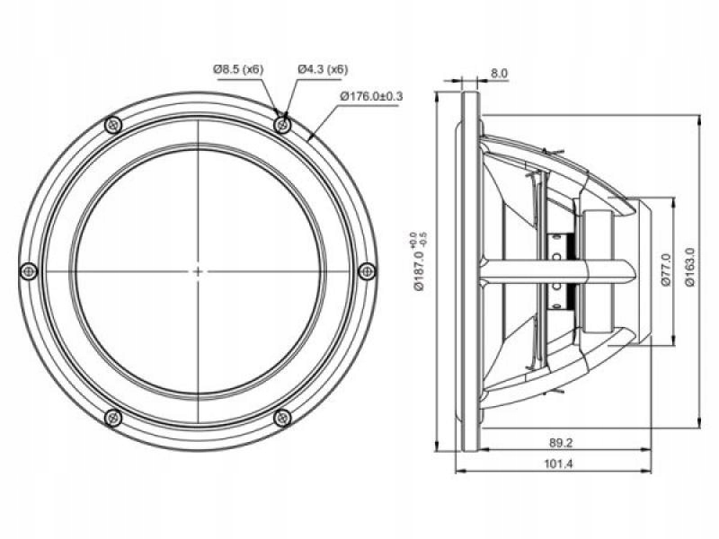 SB Acoustics Satori MW19TX-8 7,5" TeXtreme / UWAGA WERSJA 8 ohm Marka SB Acoustics